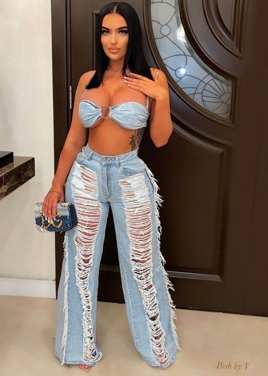 Denim Diva Pants Set