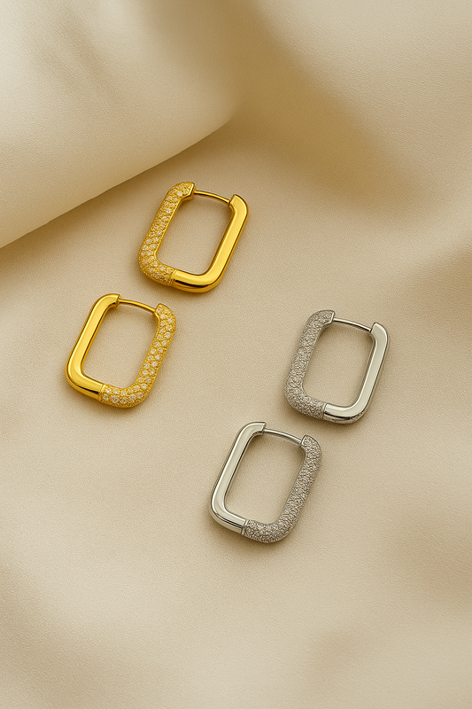 Zirconium Rectangle Hoops